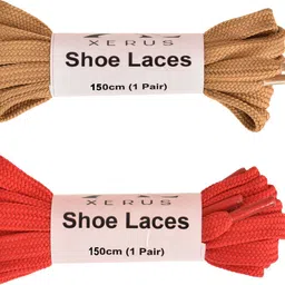 XERUS Flat Camel Tan Red Shoelace for sneakers canvas Shoe Lace-image-81
