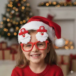 klassie stores Santa Cap & Christmas Party Goggles for Kids & Adults Topper Ornaments Pack of 2 image 2