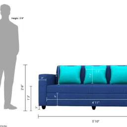 bharat lifestyle Desy Fabric 3 + 1 + 1 Sofa Set image 3