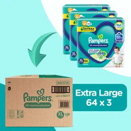 pampers All Round Protection Diaper Pants, Anti Rash Blanket, Lotion with Aloe - XL image 3