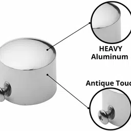 inkart Silver Rod Rail Bracket, Curtain Knobs Metal image 2