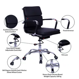 star india Royal All Leatherette Executive Chair in Black Colour image 4