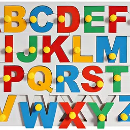 Little Genius  Wooden Jumbo Alphabet Puzzle With Knobs - Multicolor-image-8