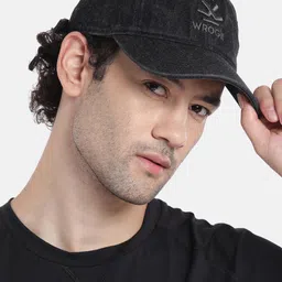 WROGN Unisex Black Embroidered Baseball Cap image 4