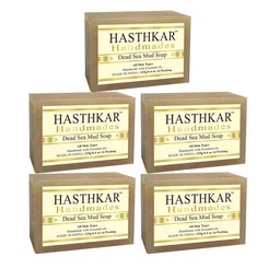 Hasthkar Set of 5 Handmade Dead Sea Mud Soap with Glycerin & Coconut Oil - 125 g Each-picture-2