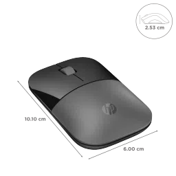 HP Z3700 Wireless Optical Mouse with Blue LED Technology (1600 DPI Adjustable, Sleek Design, Silver) image 3