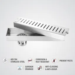 lipka Floor Stainless Steel Push Down Strainer image 4