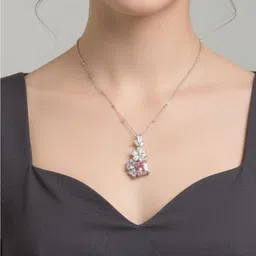 raningagems Chain Pendant Set Silver Cubic Zirconia Silver Pendant Set-picture-23