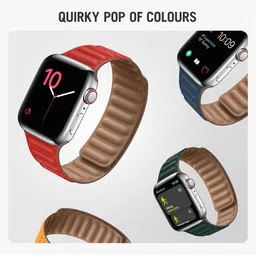 DailyObjects Brown Solid Single Piece Leather Apple Watch Strap image 2