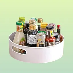 qaynev Plastic complete rotation Twisting Rack Organizer – House & Kitchen Space Storage Basket image 1