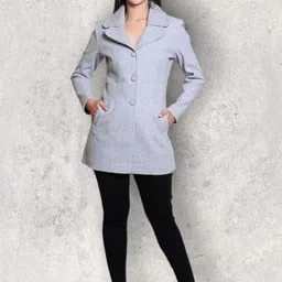 Women Solid Double Breasted Casual Blazer-image-87