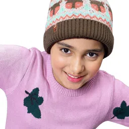 Bharatasya Girls Self Design Acrylic Beanie-image-46