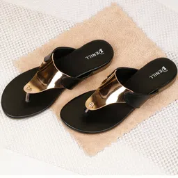 Denill Women Copper-Toned T-Strap Flats-image-26
