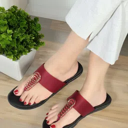 Retro Walk Embellished T-Strap Flats image 3