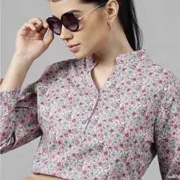 Hancock Floral Print Pure Cotton Shirt Style Formal Top-picture-10