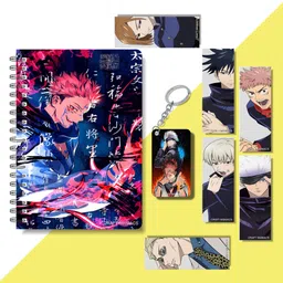 craft maniacs 2024 JUJUTSU KAISEN DIARY ,6 FREEBIE BOOKMARKS & ONE WOODEN KEYCHAIN A5 Notebook RULED 160 Pages-picture-10