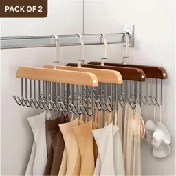 pelbart 2 Pcs Wardrobe Organizer for Storage Wooden – Space Saver Hanger Wooden Scarf Pack of 2 Hangers For Scarf-picture-41
