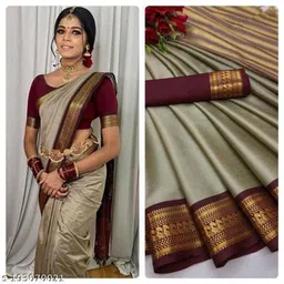 lasfira fashion Solid/Plain Banarasi Pure Silk Saree-picture-25