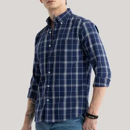 u turn Men Slim Fit Printed Spread Collar Casual Shirt image 3