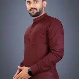 nofilter Men Solid Pure Cotton Straight Kurta image 5