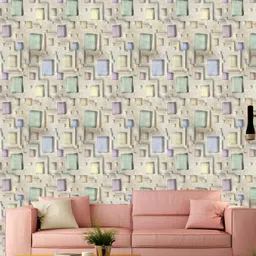 WALLWEAR Brown & Purple Abstract Printed Wall Sticker image 2