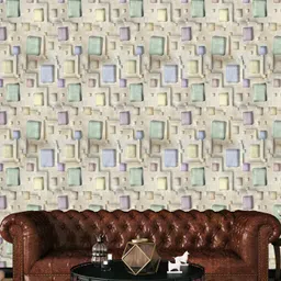 WALLWEAR Brown & Purple Abstract Printed Wall Sticker image 5