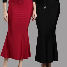 TWIN BIRDS Women Pack Of 2 High Rise Stretchable Shimmer Saree Shape Wear-image-26