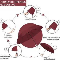 amaco Auto Open Close Button UV Umbrella U Handle Folding 3-Fold Umbrella GTY 302 Umbrella image 5