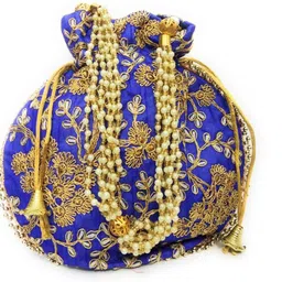 athizay Girls Blue, Maroon, Gold Potli image 2