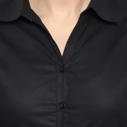 blue ronin Women Regular Fit Solid Curved Collar Casual Shirt image 3