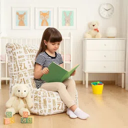 style homez Large CANVAS CLASSIC CHAIR, Cotton Abstract Printed Bean Bag Chair With Bean Filling image 2