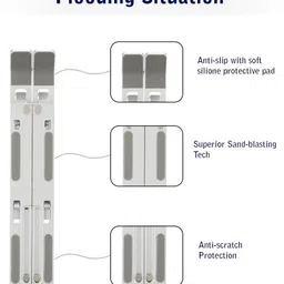 KK PRODUCT LAPTOP STAND METAL MLSTND-01 Aluminium Desk Stand Rotatable Laptop Stand with Adjustable Height Compatible with Universal Laptops image 3