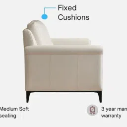 trevi furniture Madison 2.0 Leatherette 3 Seater Sofa In Vanilla veil PU Colour image 5