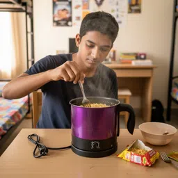 Multifunctional Fast Electric Kettle,Personal Cooker Boil Water,Milk D77 Egg Cooker, Food Steamer, Rice Cooker, Travel Cooker-image-55