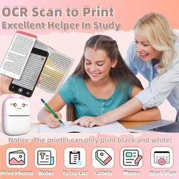 Wolcentra Mini Bluetooth, Portable Label Printer Inkfree Printer for Android & iOS System Mini printer image 5