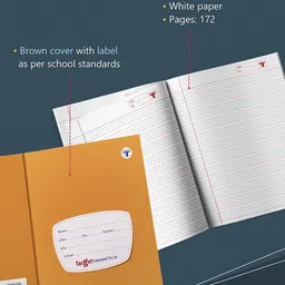 target publications Red & Blue Line Notebooks |Small Four Line Copy |172 Pages|15.5x19 cm|Set of 10 Regular Notebook Ruled 1720 Pages image 2