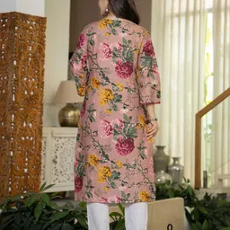 kjfab Women Printed Pure Cotton Straight Kurta image 2