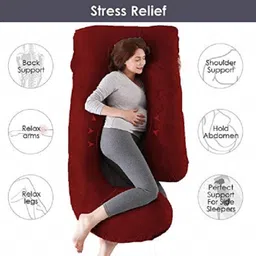 wild mint ultra soft j shaped pillow Microfibre, Polyester Fibre Solid Pregnancy Pillow Pack of 1-picture-17
