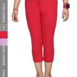 IndiWeaves Girls Pack of 2 Mid-Rise Cotton Capris-image-74