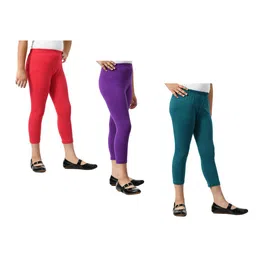 BAESD Girls Pack Of 4 Mid-Rise Skinny Fit Capris-picture-16
