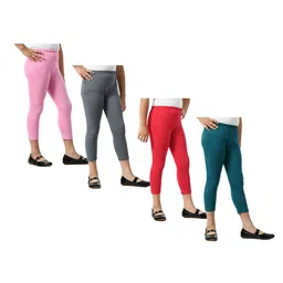 BAESD Girls Pack Of 4 Skinny Fit Cotton Lycra Capris-picture-36
