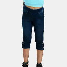 Peppermint Girls Slim Fit Low-Rise Pure Cotton Capris-picture-23