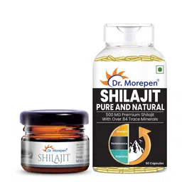 Dr. Morepen Set of Natural Pure Shilajit Resin & Shilajit Capsules image 1