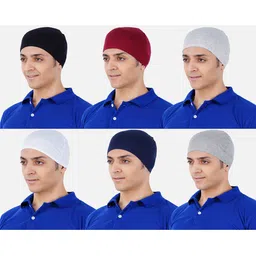 PRIDE APPAREL Men Pack Of 6 Skull Cap image 1