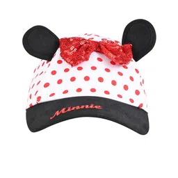 Disney Girls White & Red Printed Visor Cap image 2