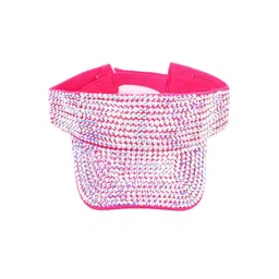 Alexvyan Women Rhinestones Embroidered Cotton Visor Cap image 4