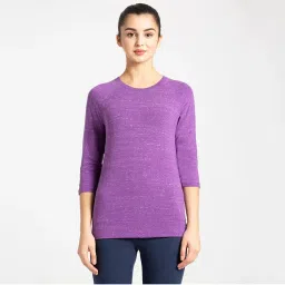 Jockey Purple Snow Melange 3 quarter Sleeve T-Shirt Style Number-AW14-image-43