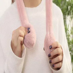 empoison Pink Funny Moving Ears Air Pump Earmuff for Girls/Women Winter Cute Furr Design Ear Muff image 3