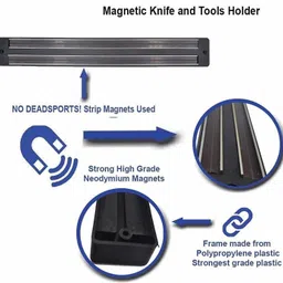 blapoxe Wall Mount Magnetic Bar Strong Strip Holder for Knife/Scissor/Kitchen Tools Kitchen Organiser Magnet Pack of 1 image 5