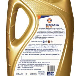 gulf FORMULA SUV 5W40 4 Wheeler Passenger Car Full-Synthetic Engine Oil image 2